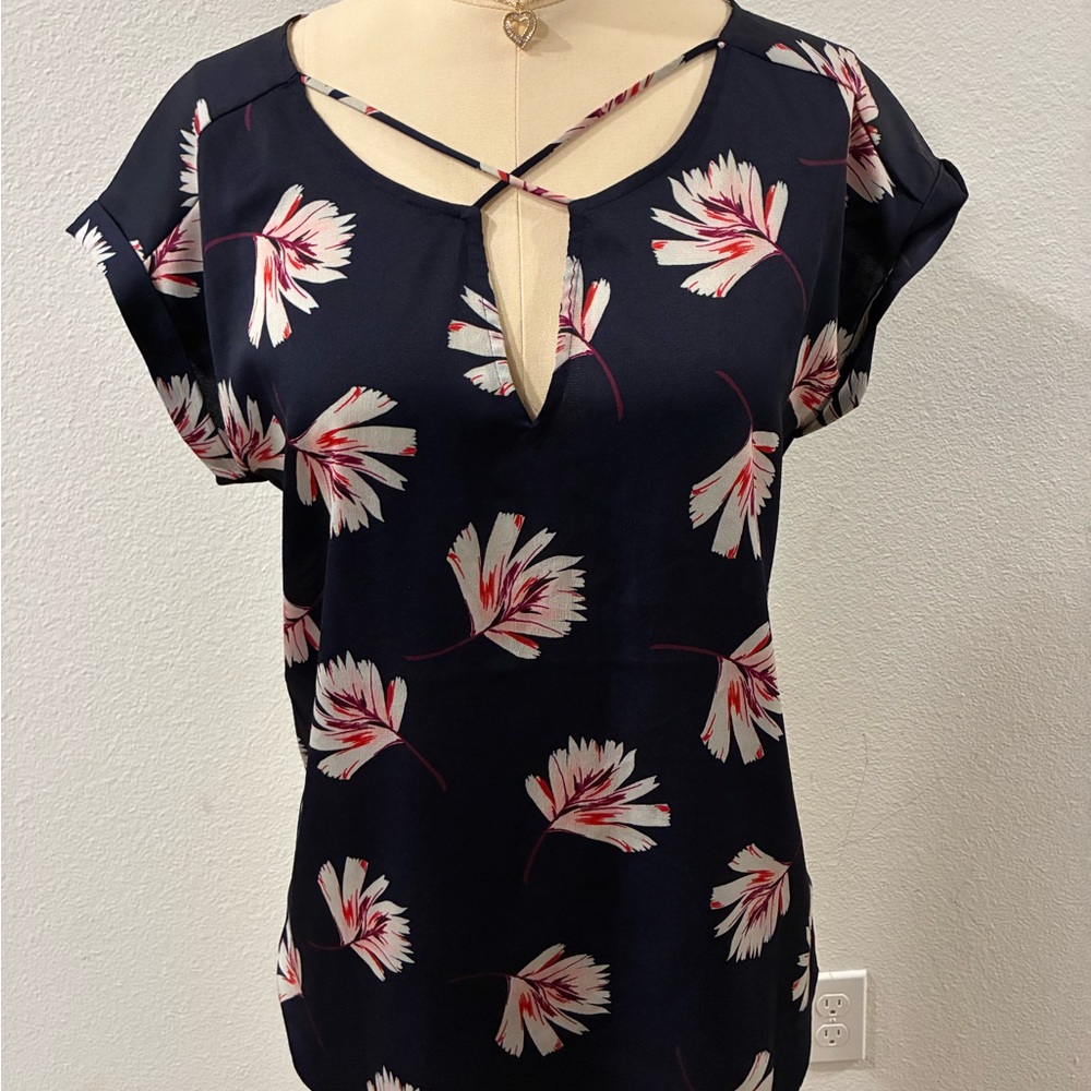 Express Navy Floral Women's Blouse